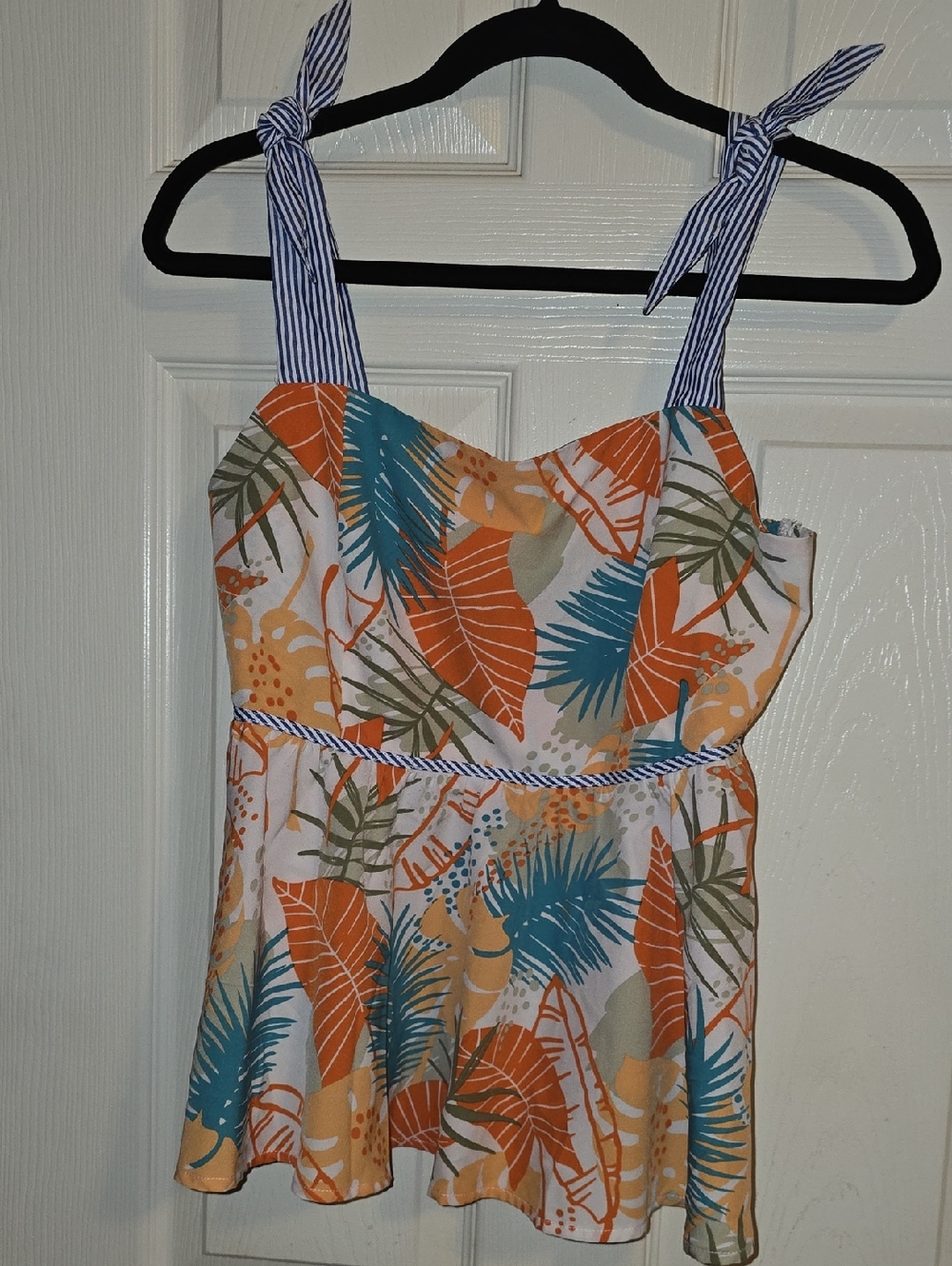 Hailey & Co‎ Smocked Tropical Dress in Orange & Teal
